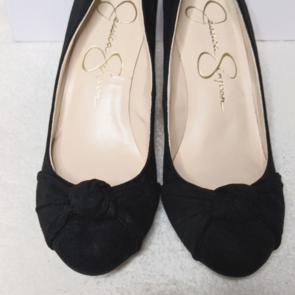 Jessica Simpson Microsuede Wedge in Black (8.5M)